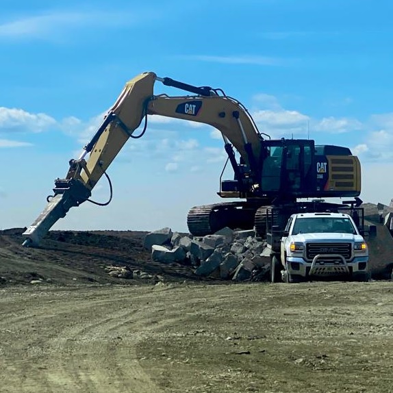 Demolition work on a concrete structure